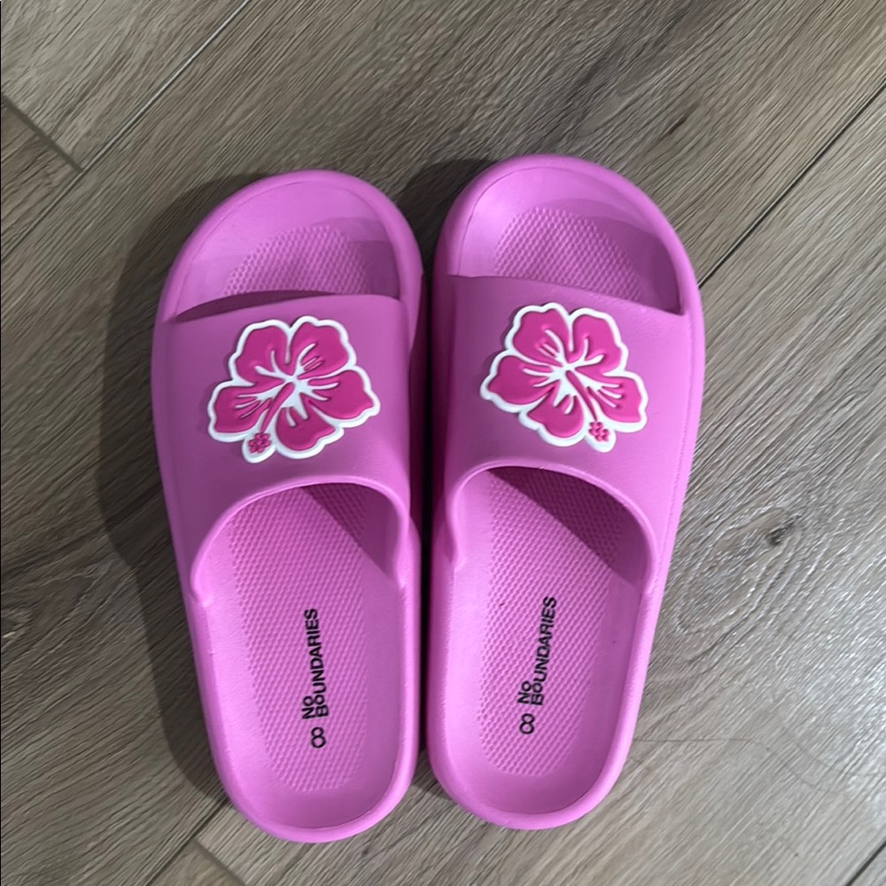 No Boundaries Pink Floral Slippers